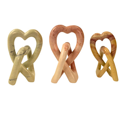 Soapstone Heart Eternal Love Knot Sculpture. 6 inch