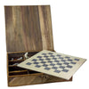 Soapstone Hand-Carved Chess Set in Box - Safari Animal Pieces - Grey/Natural Stone