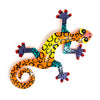 Eight inch Painted Metal Drum Art Gecko Wall Hanging Assorted