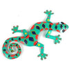 Eight inch Painted Metal Drum Art Gecko Wall Hanging Assorted