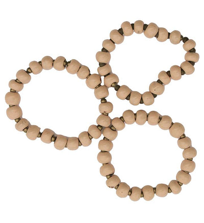 Handcrafted Clay Bead Bracelet from Haitian Artisans, Tan - Set of 3
