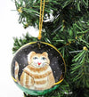 Handpainted Ornament Cat - Pack of 3