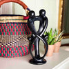 Single Soapstone Family Sculptures Black Finish - 10 inch