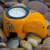 Single Colorful Soapstone Elephant Tea Lights