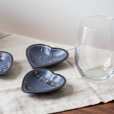 Single Soapstone Heart Bowls - Small 3.5-inch - Tribal Designs