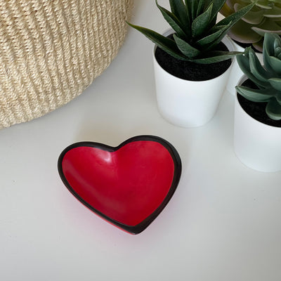 Single Soapstone Heart Bowls - Small 3.5-inch - Modern Decor