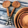 Olive Wood Servers with Batik Bone Handle and Nested Olive wood bowls handmade by Kamba Tribe artisans in Kenya.