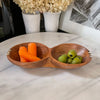 Rustic Double Olive Wood Bowl with Bone Inlay