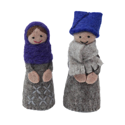 Rainbow Hand-stitched Felt Nativity Set,12 Piece Set with Storage Barn