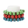 Handcrafted Stackable Set Clay Bead Bracelets from Haitian Artisans, Contrast Hues