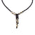 Bone "Tooth" Necklace on Leather Chain with Brass Closure- Batik Design