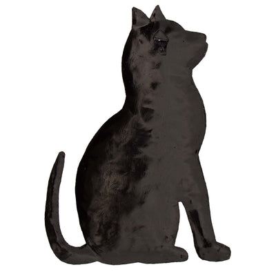 Thoughtful Kitty Painted Haitian Steel Drum Wall Art, 14.5 inch