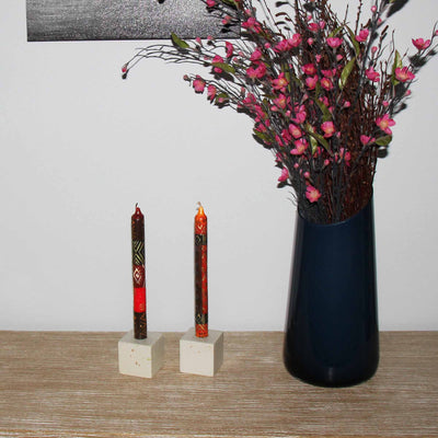 Hand-Painted Dinner Candles, Pair (Bongazi Design)