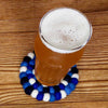 Mediterranean  Blue Felt Ball Coasters, Set of 4