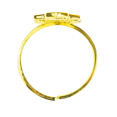 Honeycomb Adjustable Brass Ring, Golden Hue, PACK OF 3