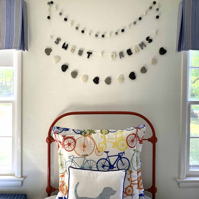 Heart Felt Garland Kids' Room Décor, Grey