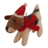 Christmas Beagle in Santa Hat Felt Ornament