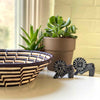 Woven Sisal Basket, Feathered Monochrome Pattern