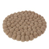 Felt Ball Trivet: Round, Driftwood Brown