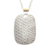 Hammered Rectangle Pendant Necklace, Silver Brass, PACK OF 3