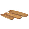 Oblong Nested Olive Wood Bowls, Set of 3