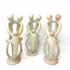 Single Soapstone Family Sculptures - 8-inch - Natural Stone