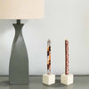 Hand-Painted Dinner Candles, Pair, (Akono Design)