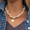 Handmade Shell Choker Necklace with Golden Pendant, PACK OF 3