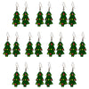 Set of 10 Painted Tin Christmas Tree Earrings