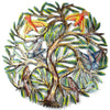 Tree of Life with Flock of Birds Haitian Metal Drum Wall Art, 24"