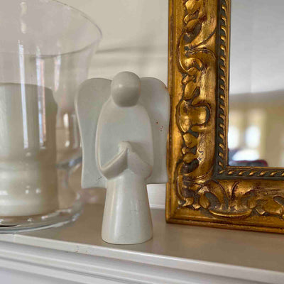 Soapstone Angel Sculpture - Natural Stone