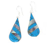 Turquoise & Abalone Stripe Teardrop Earrings