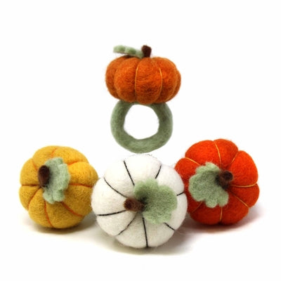 Pumpkin Felt Napkin Rings, Set of 4