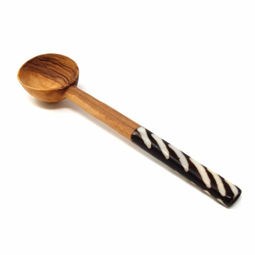 Olive Wood Coffee Scoop with Batik Handle