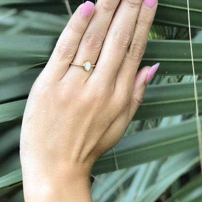 Ring: White Druzy Agate Stone