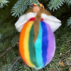 Rainbow Fairy Handmade Felt Decoration or Ornaments, Set of 2 White and Blue Winged