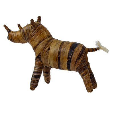 Large Banana Fiber Rhinoceros Safari Animal Sculpture