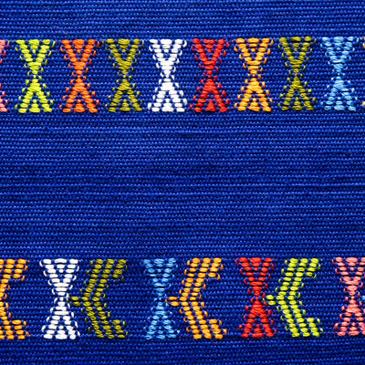 Guatemalan Hand Loom Wall Tapestry, Blue and Primary Colors