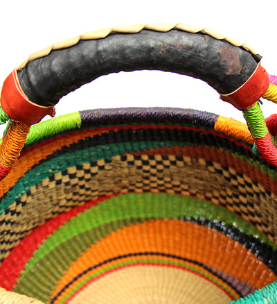 Bolga Pot Basket - Mixed Colors