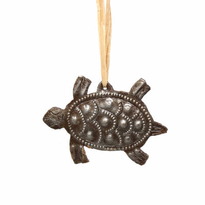 Turtle Nautical Haitian Metal Drum Christmas Ornament