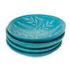 4-Pack - Painted Soapstone Carved Dish, Turquoise Etching