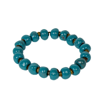 Haiti Clay Bead Bracelet, Turquoise - PACK OF 3