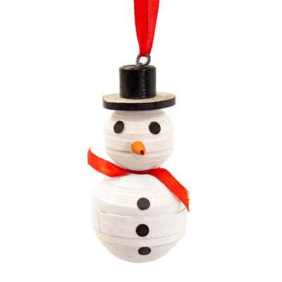 Paper Mache Snowman Ornament from Haiti, PACK OF 2