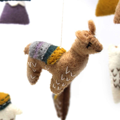 Llamas Felt Nursery Mobile