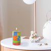 Hand-Painted Pillar Candle, Gift Box, 4-inch (Shahida Design)