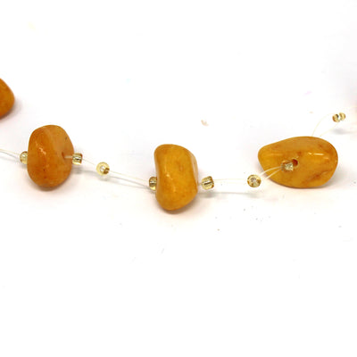 Floating Stone & Maasai Bead Necklace, Pumpkin Spice