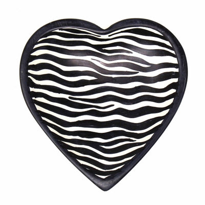 Soapstone Heart Bowl - Medium - Zebra Pattern