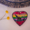 Soapstone Heart Trinket Bowl - Medium - Rainbow African Elephant Acacia Tree