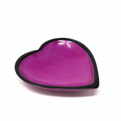 Single Soapstone Heart Bowls - Medium 5-inch - Tribal Design
