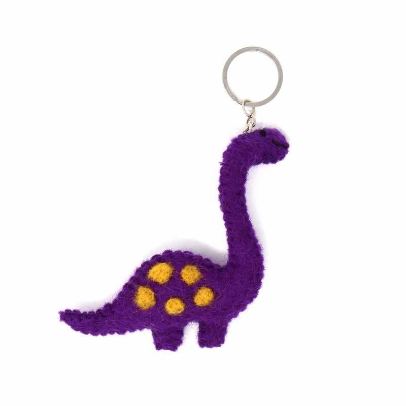 Dinosaur Bronto Felt Key Chain